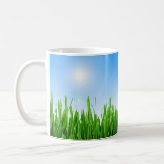 Green Grass And Sky Banner Koffiemok (Links)