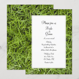 Green Grass Backyard Summer Wedding Kaart