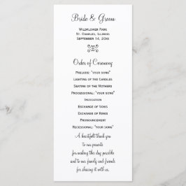 Green Grass Backyard Wedding Programme Programmakaart