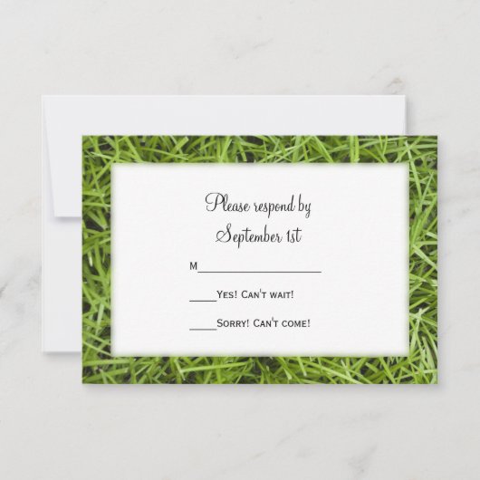 Green Grass Backyard Wedding RSVP (Voorkant)