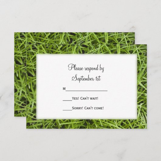 Green Grass Backyard Wedding RSVP (Voorkant / Achterkant)