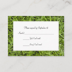 Green Grass Backyard Wedding RSVP Informatiekaartje