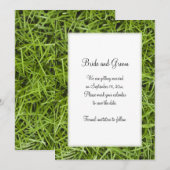 Green Grass Backyard Wedding Save the Date (Voorkant / Achterkant)