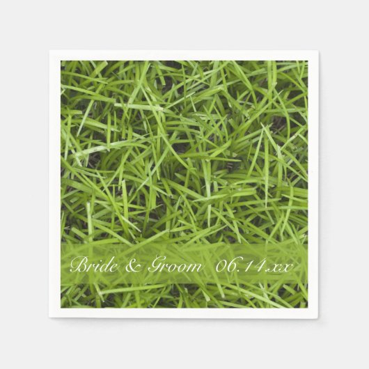 Green Grass Backyard Wedding Servetten (Voorkant)