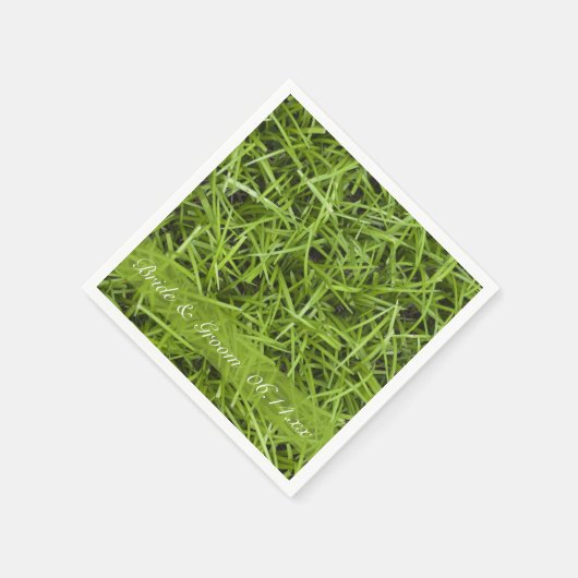 Green Grass Backyard Wedding Servetten (Hoek)