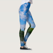 Green Grass Berkenbomen Natuur Sky Lake Landschap Leggings (Rechts)