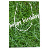Green Grass Birthday Medium Cadeauzakje (Voorkant)