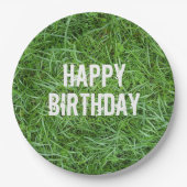 Green Grass Birthday Papieren Bordje (Voorkant)