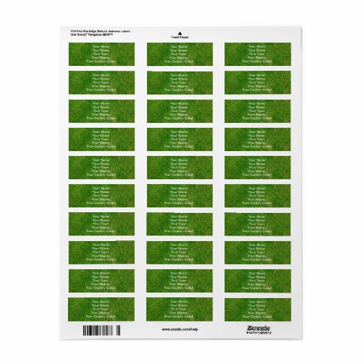 Green Grass Etiket (Full Sheet)