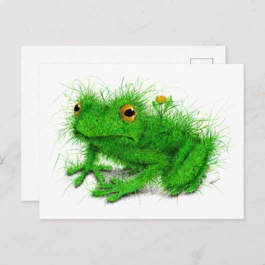 Green Grass Frog Art Briefkaart (Voorkant / Achterkant)
