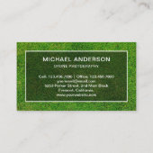 Green Grass Lawn Moderne drone fotografie Visitekaartje (Achterkant)