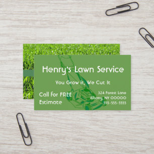 Green Grass Lawn Service Visitekaartje