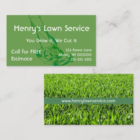 Green Grass Lawn Service Visitekaartje (Voorkant / Achterkant)