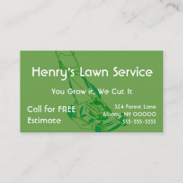 Green Grass Lawn Service Visitekaartje