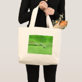 Green Grass met dauw Vreedzame Natuur Meditatie Grote Tote Bag (Voorkant (product))