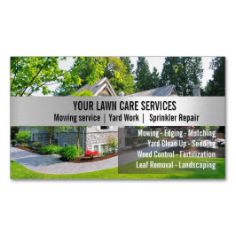 Green Grass Mowing Yarn Care Gardenin Magnetisch Visitekaartje