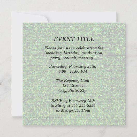 Green Grass Sjabloon Kaart (Voorkant)