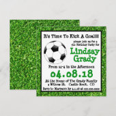 Green Grass Soccer Birthday Uitnodiging (Voorkant / Achterkant)