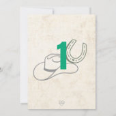 Green Gray 1st Rodeo with horse birthday Kaart (Achterkant)