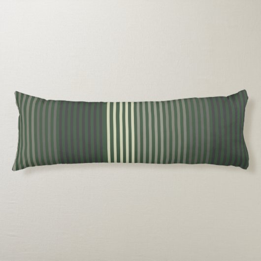 Green, Gray, Black, Cream Stripes Lichaamskussen (Voorkant)