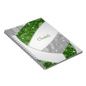 green gray girly boho sport volleyball journal notitieboek (Rechterzijde)