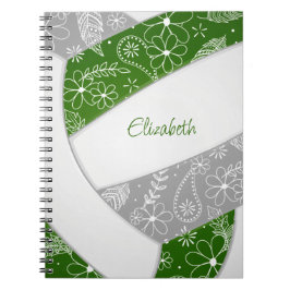 green gray girly boho sport volleyball journal notitieboek