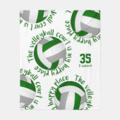green gray volleyball court happy place typografie fleece deken (Voorkant)
