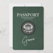 Green Greece Passport Save the Date Kaart (Voorkant)
