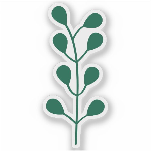 Green Greenery Branch Cutom Cut Transparent Sticker (Voorkant)