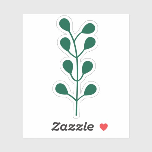 Green Greenery Branch Cutom Cut Transparent Sticker (Vel)