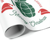 Green Grenade Christmas Wrapping Paper Cadeaupapier (Rol Hoek)