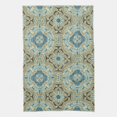 Green Grey Blauwgroen Blue Ochre Hip Bohemian Bali Theedoek (Verticaal)