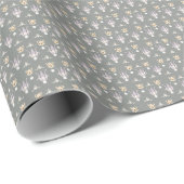 Green Grey Elegant Ditsy Floral Cadeaupapier (Rol Hoek)