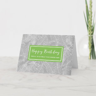 Green Grey Ferns Business van Group Birthday Kaart