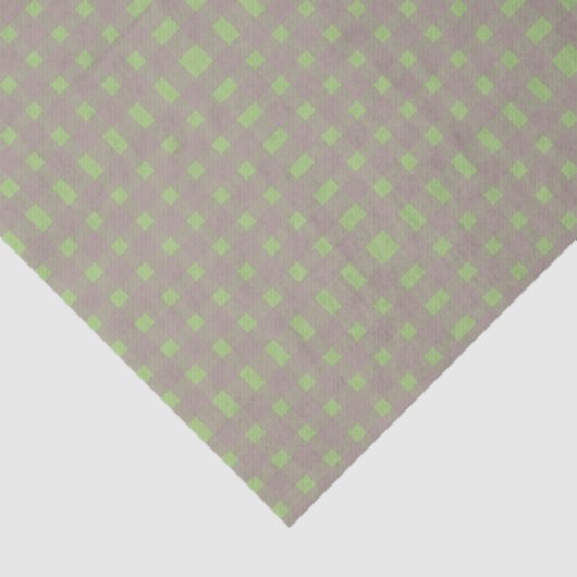 Green Grey Gingham Pattern Tissuepapier (Detail)
