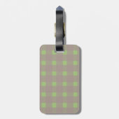 Green Grey Gingham Personalized Bagagelabel (Achterkant verticaal)