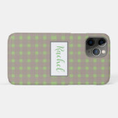Green Grey Gingham Personalized Case-Mate iPhone Case (Achterkant (horizontaal))