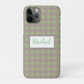 Green Grey Gingham Personalized Case-Mate iPhone Case (Achterkant)