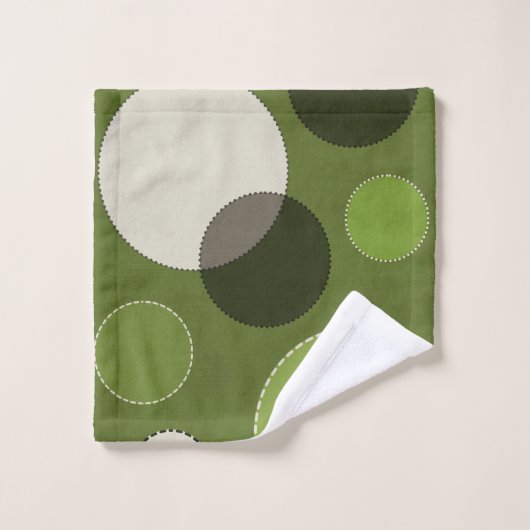 Green Grey Polka Dot Abstract Bad Handdoek (Wasdoekje)