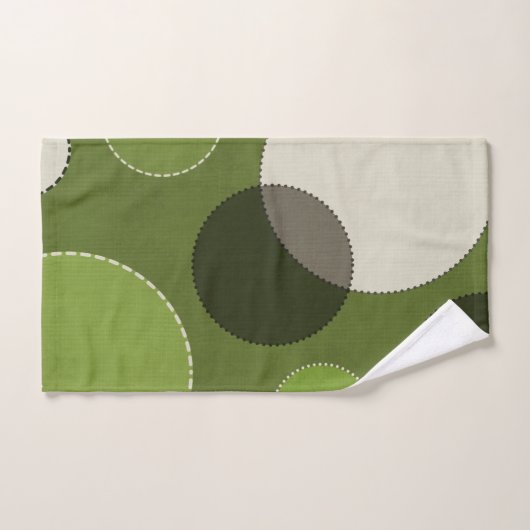 Green Grey Polka Dot Abstract Bad Handdoek (Handdoek)