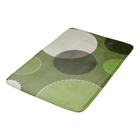 Green Grey Polka Dot Abstract Badmat (Gekanteld)