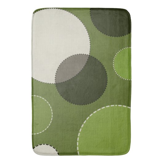 Green Grey Polka Dot Abstract Badmat (Voorkant Verticaal)