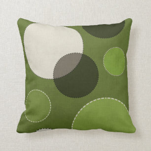 Green Grey Polka Dot Abstract Kussen