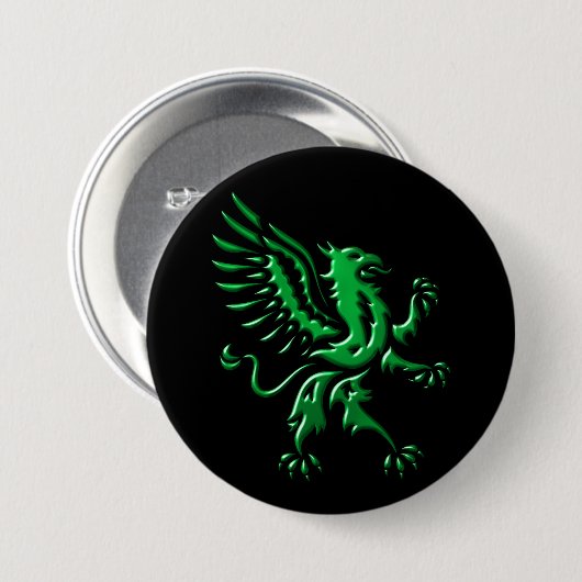 Green Griffin Rampant Button (Voorkant /achterkant)