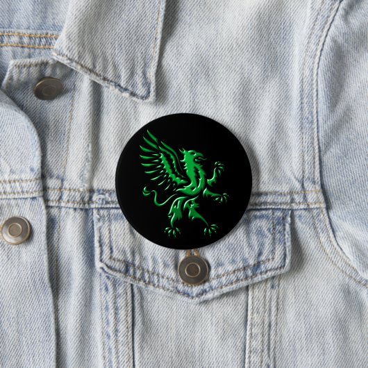 Green Griffin Rampant Button (In situ)