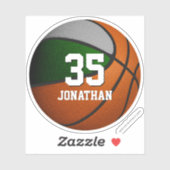 green grijs schoolteam spirit basketbal sticker (Vel)