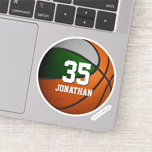 green grijs schoolteam spirit basketbal sticker (Detail)