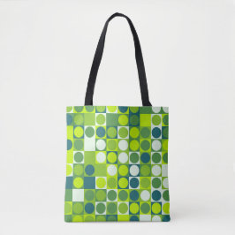 Green Groove Polka Mozaïek Tote Bag