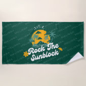 Green Groovy Retro Rock The Sunblock Summer Beach Strandlaken (Voorkant)