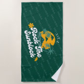 Green Groovy Retro Rock The Sunblock Summer Beach Strandlaken (Voorkant)